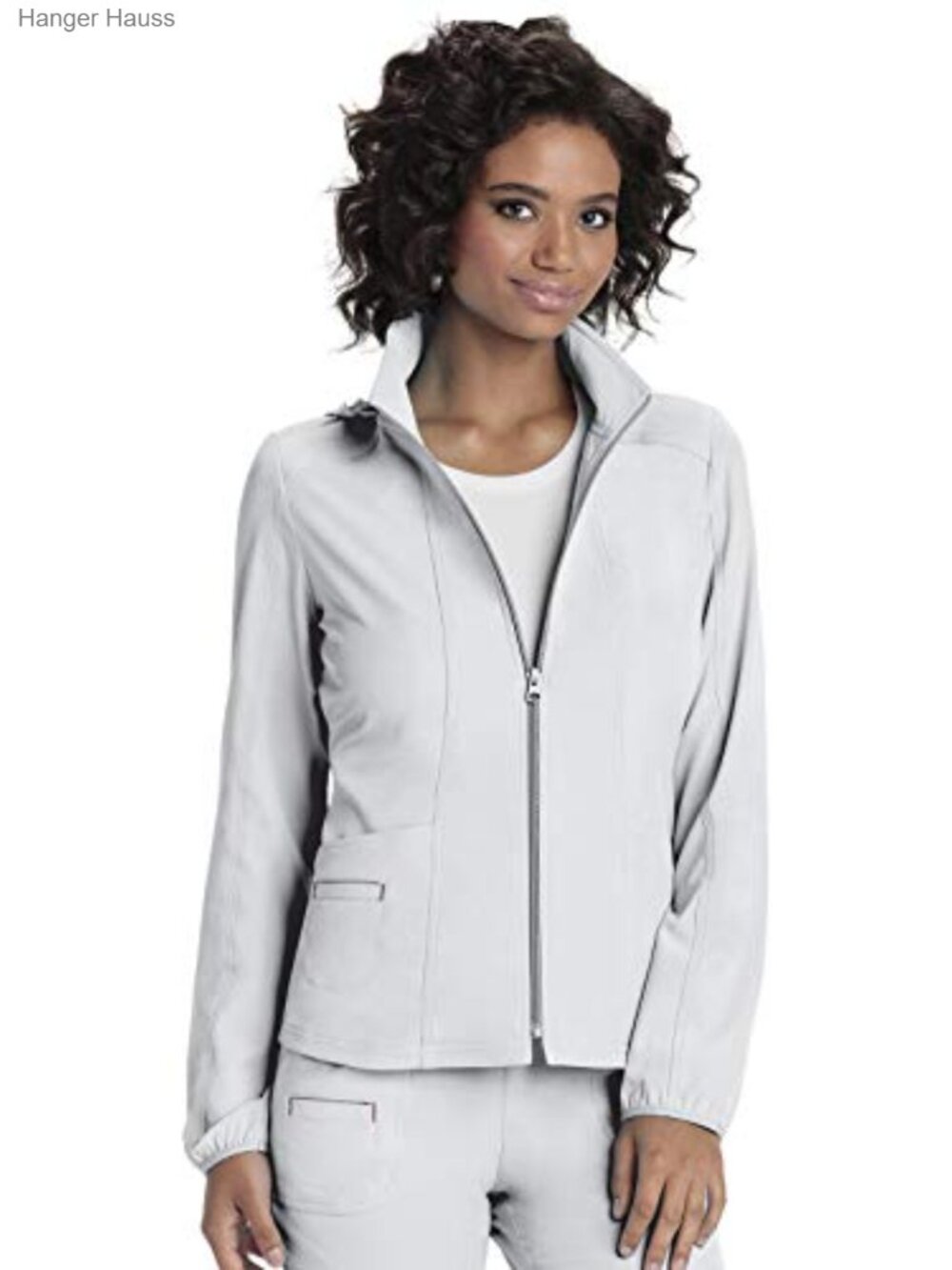 Women's Zip Front Scrub Jacket with Pockets, Unisex Medical Uniform